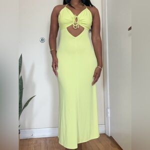 REVOLVE Yellow Backless Cut Out Maxi Dress